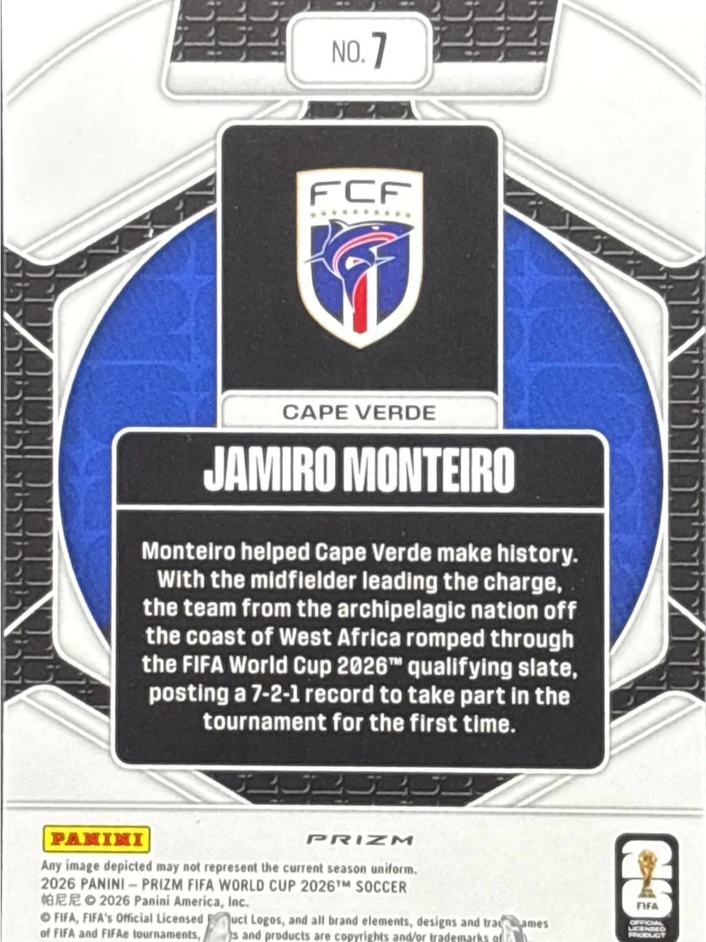 Panini Prizm Trophy Hunting  Jamiro Monteiro Soccer Card